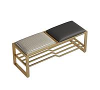 2-Tier Shoe Bench with Upholstered Seat, Metal Rack for Foyer and Corridor Storage Solution, Ideal for Organized Spaces