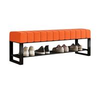 2-Tier Shoe Rack Bench: Metal Shelves with Padded Seat, rts up to 330 lbs, Ideal for Entryway, Living Room, Hallway, Bedroom, No Assembly Required