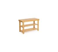 2 Tier Shoe Rack Seating Bench Hallway Storage Organiser Holder Stand Bamboo