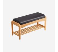 2 Tier Shoe Storage Bench with Cushioned Seat Entryway for Living Room Hallway & Bedroom 80CM Modern Design & Stylish Footwear Rack