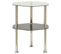 2-Tier Side Table Tempered Glass End table Multi Colours Multi Shapes vidaXL