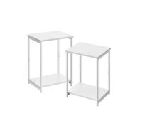 2-Tier Side Tables, Set of 2, Classic White