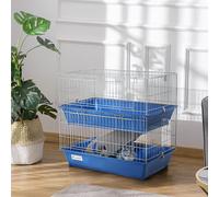 2-Tier Small Animal Cage for Rabbit Ferret Chinchilla PawHut Blue One Size