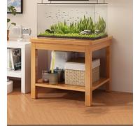 2-Tier Solid Wood Fish Tank Stand, Multi-Layer Aquarium Rack for Reptile Tank, Double Breeder Stand for Home Garden