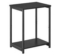 2-Tier Square Sofa Side Table, Classic Black