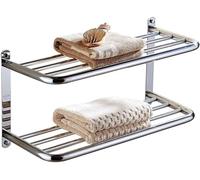 2-Tier Stainless Steel 304 Wall-Mounted Towel Rack, Durable Bathroom Storage Solution, Elegant Towel Bar in Unique Color, 47 x 23 x 30 cm, Space-Saving Design