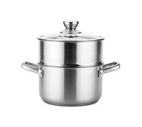 2 Tier Steamer Pot,2 Tier Stainless Steel Induction Steamer Set,Vegetable Steam Insert Pans Set