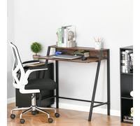 84cm Wide Writing Desk Computer Table Home Office PC Laptop Workstation Storage Shelf Color Rustic Brown Metal Frame - CARTER | TJ Hughes