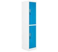 Beliani 2-Tier Storage Locker ATHLETE Metal White/ Blue, White