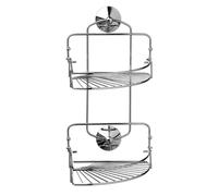 2-Tier Suction Folding Corner Caddy - Chrome