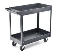 2-Tier Tool Trolley Utility Cart Heavy Duty Service Cart W/4 Wheels
