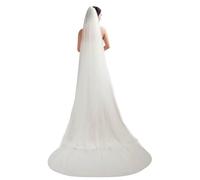 2-Tier Trailing Long Bridal Wedding Veil Long Wedding Veil for bride with Metal Comb Soft Long Tulle Bridal Head Wear Elegant & Romantic Hair Accessories for Wedding Engagement Photography Show Party
