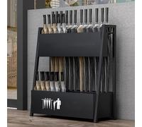 2-Tier Umbrella Stand for Entryway, Durable Metal Holder with Removable Drip Tray, Ideal for Long & Folding Umbrellas, Space-Saving Design