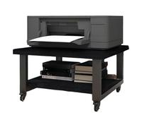 2 Tier Under Desk Printer Stand with Locking Casters 19.7" x 19.7" Space Sing Rolling Cart Multi Purpose for Copier and Printer (Black)