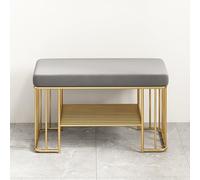 2-Tier Velvet Top Shoe Bench with Gold Frame - Stylish Entryway and Shoe Rack for Home Decor and Space Saving Solutions