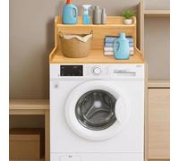 2-Tier Washer Dryer Worktop, MDF Drying Rack for Single Washer & Dryer, Space-Saving Laundry Countertop with Sto Shelf, Sturdy and Design