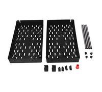 2 Tier Widened Storage Cart with Grid Basket, Portable Floor Organizer Shelf, Metal Support Pipe Sturdy Structure, for Office Dormitory Library Mailroom