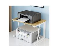 2-Tier Wooden Desk Printer Stand & nizer, Versatile Office Storage Solution, Black Large Book Display & Décor Holder for Home & Office