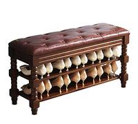 2-Tier Wooden Shoe Bench with Seat, High Load Capacity 200 kg, Space Saving Storage Solution for Entryway, Hallway, Closet, Dorm Room