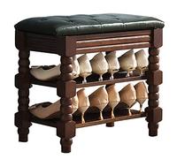 2-Tier Wooden Shoe Bench with Seat, High Load Capacity 200 kg, Space Saving Storage Solution for Entryway, Hallway, Closet, Dorm Room