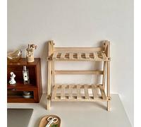 2-Tier Wooden Storage Rack, Foldable 2-Level Shelves, Ladder Shelf for Home, Office & Kitchen - Space-Saving Design, Multi-Purpose Storage Solution.