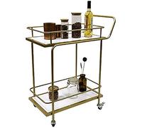 2-Tier Wrought Iron Service Cart Multi-Functal Wine Rack for Hotels & Restaurants Ele Utili Cart for Enhanced Living Experience