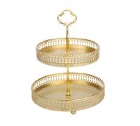 2 Tiers Fruit and Vegetable Basket for Kitchen Countertop Space Saving Snacks Dessert Storage Tray Candy Holder Plate Nonslip Base Basket