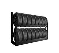 2 Tiers Large Tire Stand Wall Mount for Garage, Car Rims Tyre Rack Display Storage Holder, Heavy Duty Tyre Holder Display for Workshop Auto Repair
