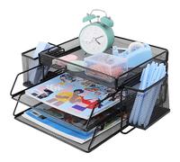 2 Tiers Letter Tray, Filing Tray for Office, Paper Desk Organiser, Paper Folder, Desk Tidy Organizer A4, Document Holder for Home Office School