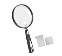 2 Time / 1.5 Time Magnifier Glass Shatterproof Design Nonslip Handle Perfect for Close Work Reading by Elderly Adults Nature Exploration Nonslip Handle