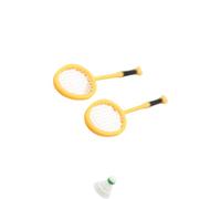 2 Tiny Realistic Badminton Racquet Set Child-Safe Doll Accessory Educational Pretend Play Display Tiny Sports Equipment Dollhouses