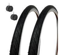 2 Tires 24 X 1.75 (47-507) + Inner Tubes Black And White Bicycle City Bike