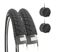 2 Tires 24 X 1.75 Slick MTB + Inner Tubes 24" Grazella City Bike