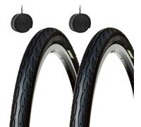 2 Tyres 26 x 1.95 + Chambers Road Tyres 50-559 Slick Hybrid Road Bike MTB Mountain Adult