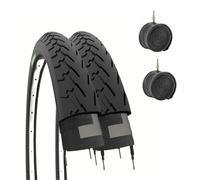 2 Tires 700 X 32 C (32-622) + Black Road Bicycle Inner Tubes For Trekking