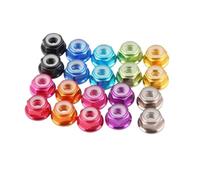 2 To 10 Pieces Of Colored Aluminum Alloy Flange Nuts In M2, M3, M4, M5, M6, And M8 Sizes, Nylon Hexagonal Insert Self-locking Nuts.(Red,M8 2PCS)