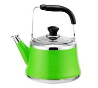 2 to 5 Liter Stovetop Teakettle Stainless Steel Kettle with Anti Scalding Handle and Tall Whistle Teapot for Kitchen Gas Stove Induction Cooker (Green 4 Liter)