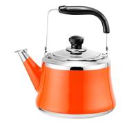 2 to 5 Liter Stovetop Teakettle Stainless Steel Kettle with Anti Scalding Handle and Tall Whistle Teapot for Kitchen Gas Stove Induction Cooker (Orange 5 Liter)