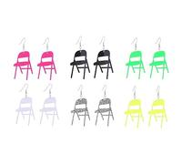 2 to 6 Pairs Funny Fight Folding Chair Dangle Earrings for Women Colorful Shining Chair Shape Resin Acrylic Drop Earrings Set Creative Fashion Acrylic Weird Chair Earrings Statement Jewelry, Acrylic