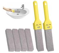 2 toilet pumice handles, 6 toilet pumice replacements, replaceable pumice for cleaning,Nature Pumice SticksExtra Long Handle for Removing Bowl Ring, Pool, Bathroom, Toilet Brush.