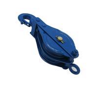 2 Ton 150MM Double Block With Hook Blue Painted - 16MM Pulley Wire Rope Safety Lifting