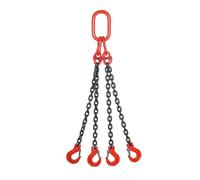 2 Ton Chain Sling for Lifting Steel - 4-Way Lifting Chain with Locking Hooks, 1.6 FT (0.5 M) to 14 FT Lengths for Engine Hoist, Heavy-Duty Load Capacity