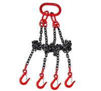 2 Ton Lifting Chains - G80 Alloy Steel, 4409lbs Capacity, 9.8ft Long with 4 Leg Safety Grab Hooks for Cargo Towing & Handling, Heavy Duty Engine Hoist