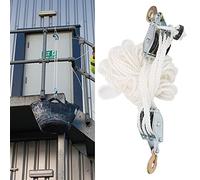 2 Ton Rope Hoist Pulley Wheel Block and Tackle Hoist Generic Lifting Cord Cargo Rope Throttle Set with Cable 20m for Boat Truck Trailer Caravan Marine