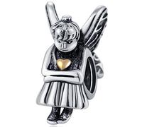 2 Tone Gold Fairy Pixie Charms, Fits Pandora Cartoon Bracelet, 925 Sterling Silver Angel with Wings Beads, Gifts for Girl/Girlfriend/Daughter/Wife