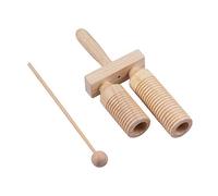 2-Tone Percussion Wood Block with Mallet - Premium Wooden Musical Instrument for , Rhythm Development & Melodic Sound Experience