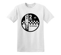 2 Tone Records The Specials Retro Music T-Shirt SKA Northern Soul Reggae Top (XL, White T-Shirt Black Print)