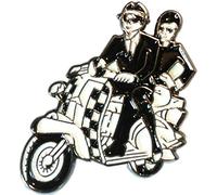 2 Tone Ska Couple on Scooter Metal Enamel Pin Badge Lapel Brooch