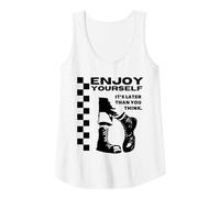 2 Tone Ska Enjoy Yourself, It's Later Than You Think Tank Top, Women, White, X-Large