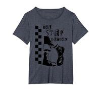 2 Tone Ska One Step Beyond T-Shirt, Women's Plus, Heather Blue, 2X